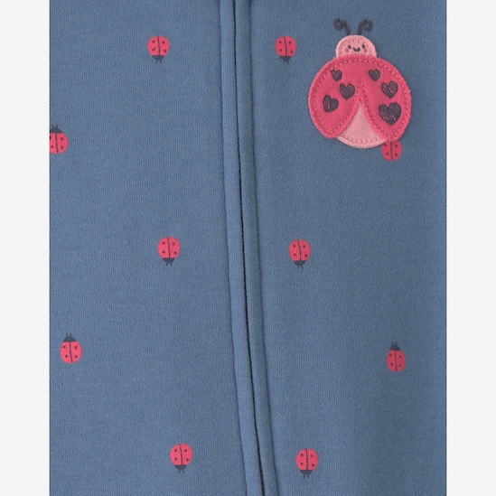 Macacão infantil com pé estampado - Azul | Carter's