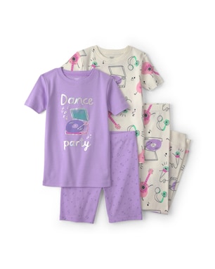 Pijama infantil 4 peças estampado - Multicor | Carter’s