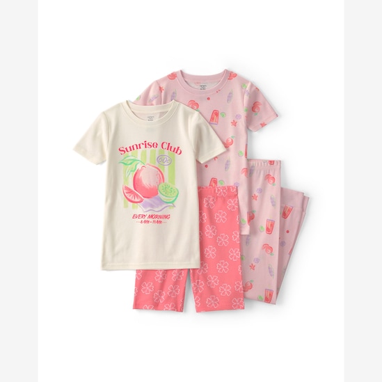 Pijama infantil 4 peças estampado - Multicor | Carter’s