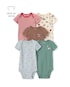 Kit body bebê 5 peças estampado - Multicor | Carter’s