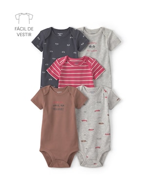 Kit body infantil 5 peças estampado - Multicor | Carter’s