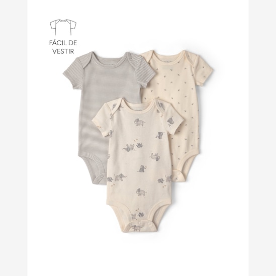 Kit body bebê 3 peças estampado - Multicor | Carter’s
