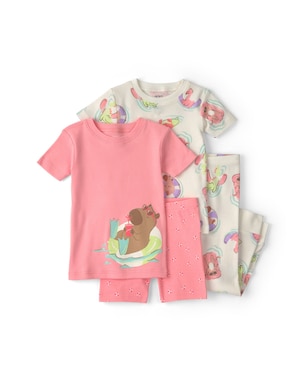 Pijama infantil 4 peças estampado - Multicor | Carter’s
