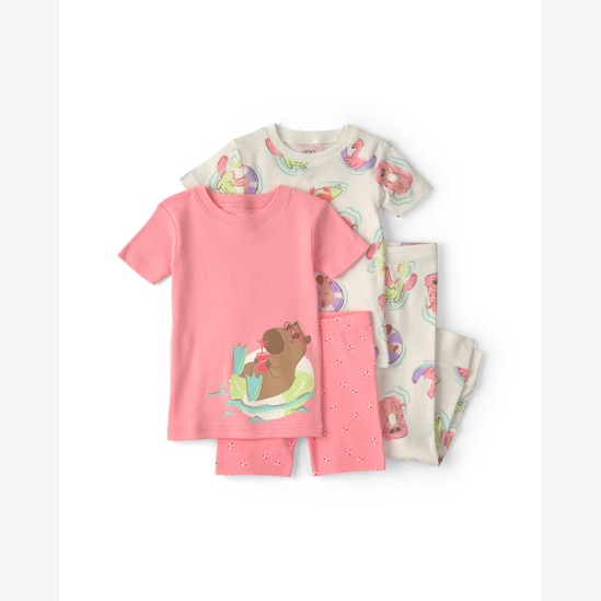 Pijama infantil 4 peças estampado - Multicor | Carter’s