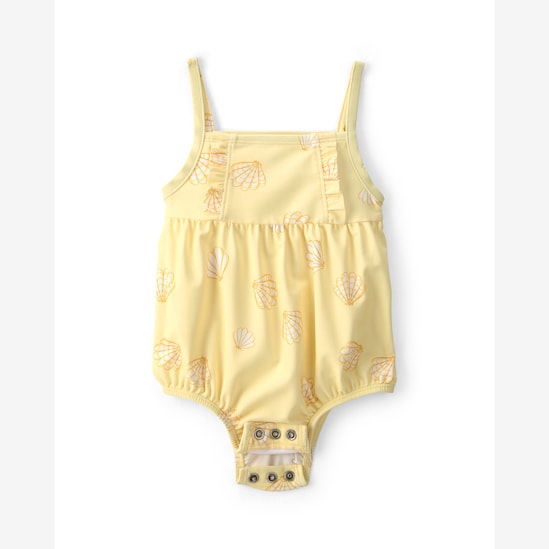 Maiô Carter's bebê menina concha UV 50+ - Amarelo Claro