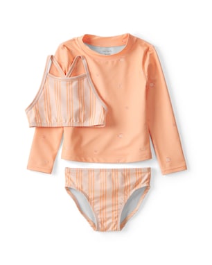 Conjunto praia infantil 3 peças estampado - Laranja | Carter?s