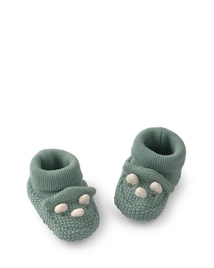 Pantufa bebê em tricot de dinossauro - Verde | Carter’s