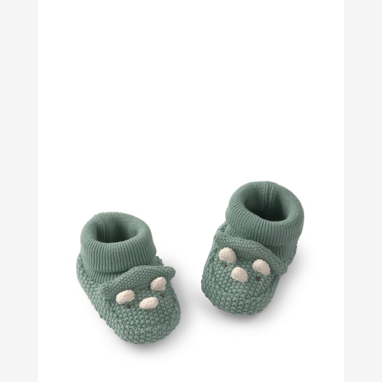 Pantufa bebê em tricot de dinossauro - Verde | Carter’s