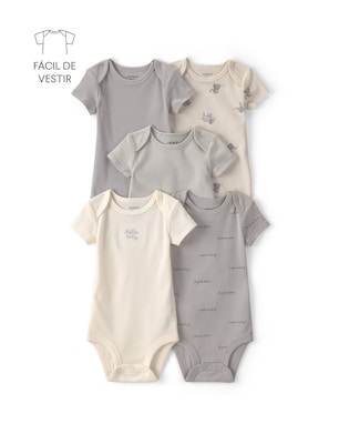 Kit body bebê 5 peças estampado - Multicor | Carter’s