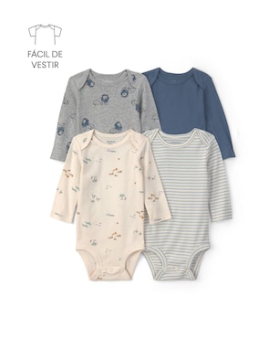 Kit body bebê 4 peças estampado - Multicor | Carter’s