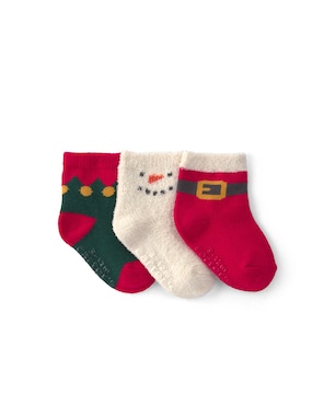 Kit meia Carter's bebê menino Natal 3 pares - Multicor