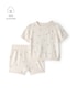 Conjunto curto bebê 2 peças em tricô estampado - Off-White | Carter’s
