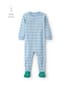 Pijama macacão bebê com pé listrado - Azul | Carter’s