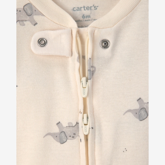 Kit macacão bebê 2 peças com pé estampado - Multicor | Carter’s