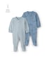 Kit macacão bebê 2 peças com pé estampado - Azul | Carter’s