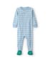 Pijama macacão infantil com pé listrado - Azul | Carter’s