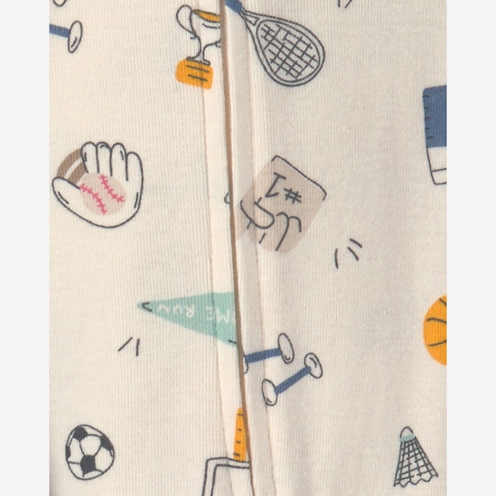 Kit macacão bebê 2 peças com pé estampado - Multicor | Carter’s