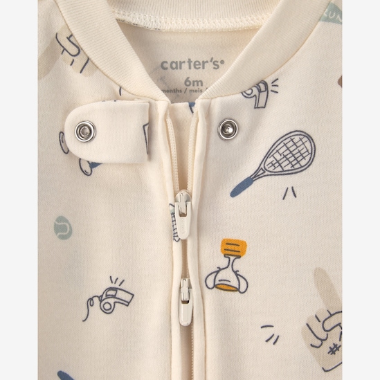 Macacão bebê com pé estampado - Bege | Carter’s