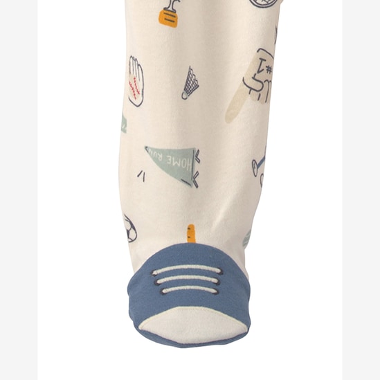 Macacão bebê com pé estampado - Bege | Carter’s