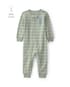 Macacão pijama bebê listrado com bordado - Verde | Carter's