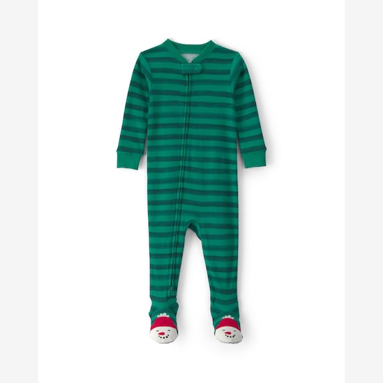 Macacão pijama Carter's com pezinho bebê menino em algodão Natal - Verde