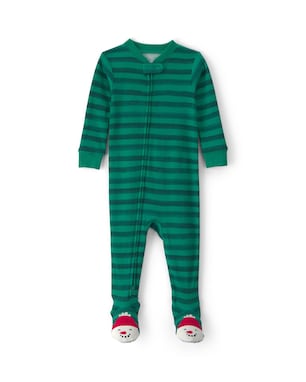 Macacão pijama Carter's com pezinho bebê menino em algodão Natal - Verde