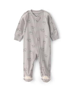 Macacão bebê estampado com pézinho - Cinza | Carter's