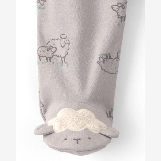 Macacão bebê estampado com pézinho - Cinza | Carter's
