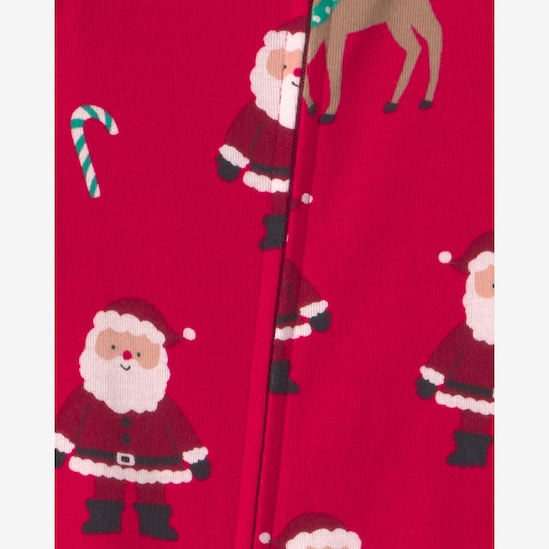 Macacão pijama bebê natalino com pé - Vermelho | Carter's