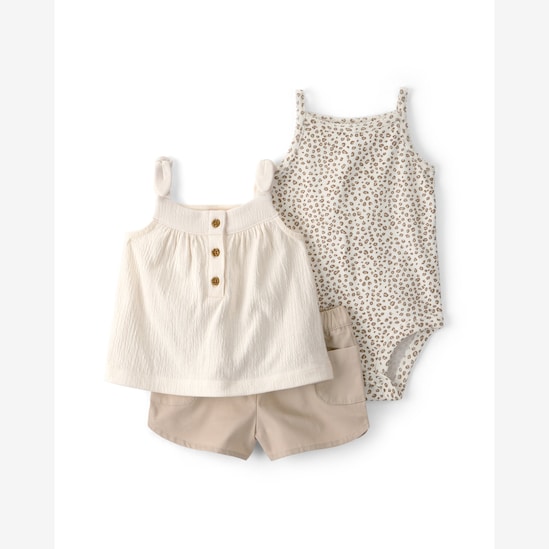 Conjunto bebê 3 peças estampa oncinha - Multicor | Carter's