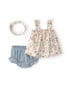 Conjunto curto bebê 3 peças floral faixa de cabelo - Multicor | Carter's