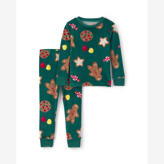 Pijama Carter's bebê menino em plush Natal 2 peças - Verde Escuro