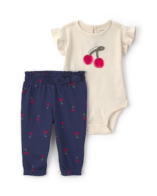 Conjunto longo bebê 2 peças estampa cerejas - Multicor | Carter's