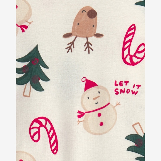 Pijama longo bebê 2 peças natalino - Bege | Carter's