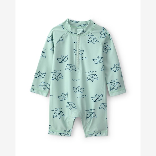 Macaquinho de praia bebê estampado - Verde | Carter's