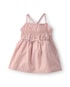 Vestido bebê listrado com laço e lastex - Rosa | Carter's