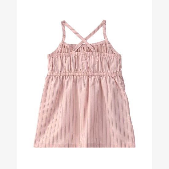 Vestido bebê listrado com laço e lastex - Rosa | Carter's