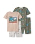 Pijama curto infantil 4 peças estampado - Multicor | Carter's