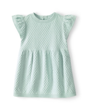 Vestido bebê em tricot texturizado com calcinha - Verde | Carter's