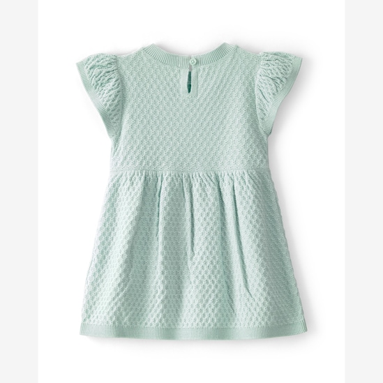 Vestido bebê em tricot texturizado com calcinha - Verde | Carter's