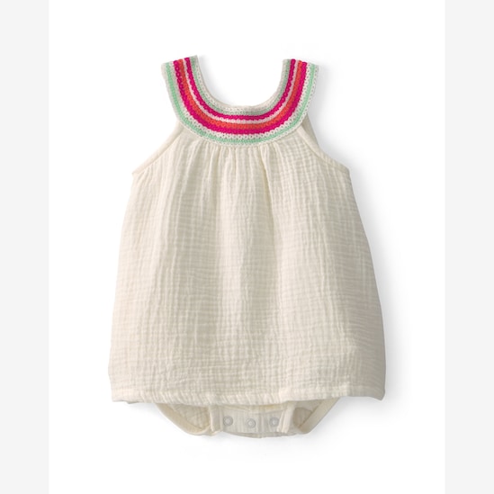 Banho de sol bebê texturizado com gola de crochê - Multicor | Carter's