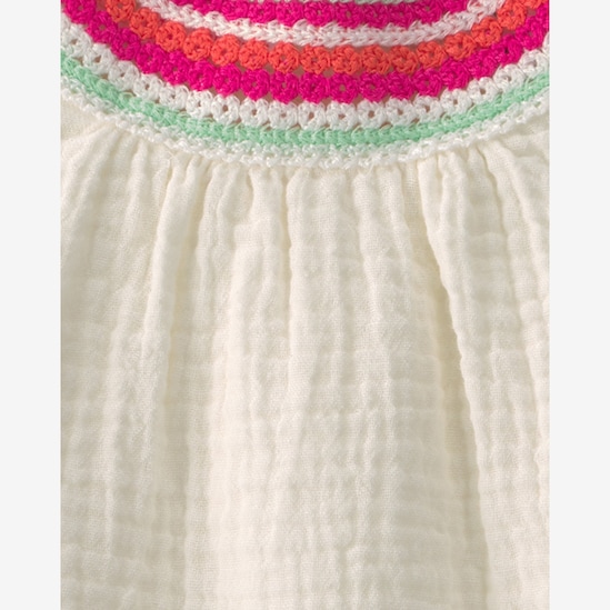 Banho de sol bebê texturizado com gola de crochê - Multicor | Carter's