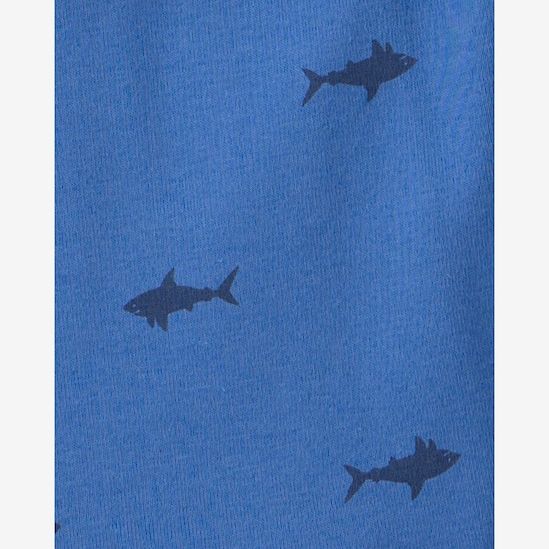 Pijama curto infantil 4 peças estampado - Azul | Carter's