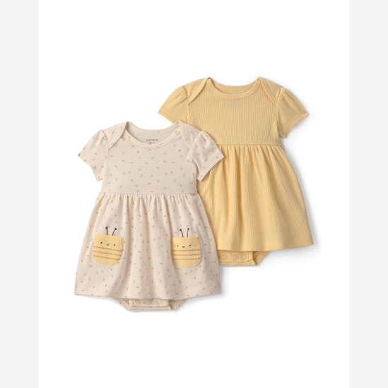 Kit vestido bebê 2 peças estampado - Multicor | Carter's