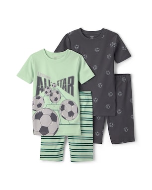 Pijama curto infantil 4 peças estampado - Multicor | Carter's