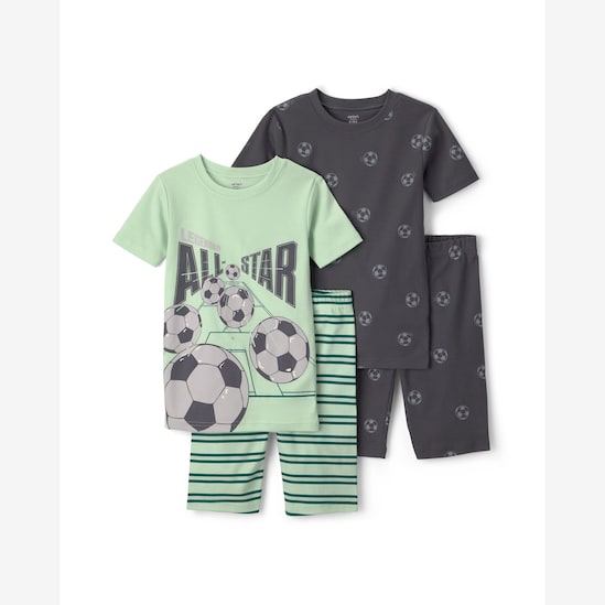 Pijama curto infantil 4 peças estampado - Multicor | Carter's