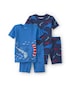 Pijama curto infantil 4 peças tubarão - Azul | Carter's