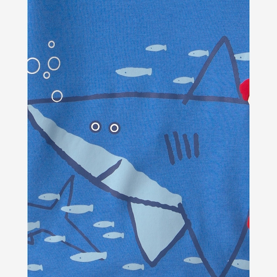 Pijama curto infantil 4 peças tubarão - Azul | Carter's