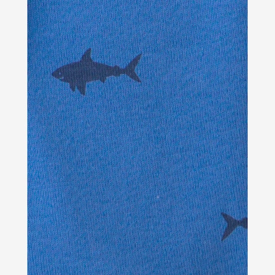 Pijama curto infantil 4 peças tubarão - Azul | Carter's