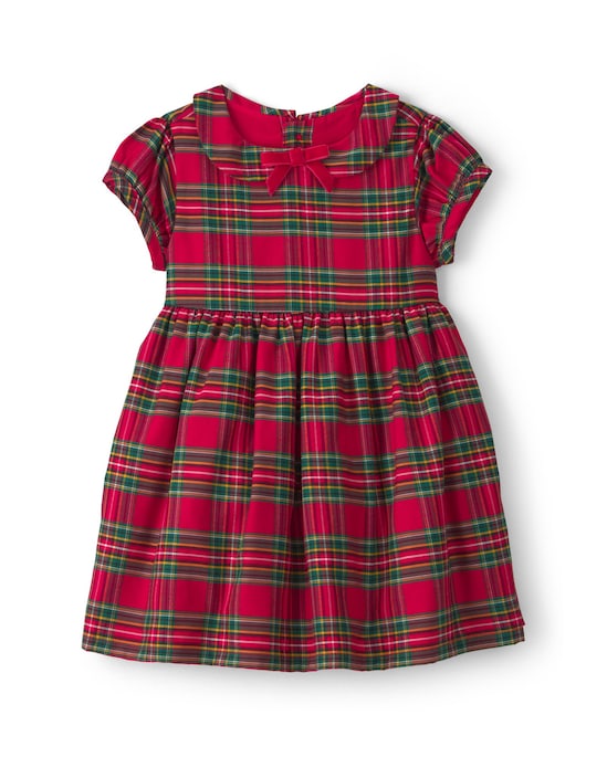Vestido Carter's com calcinha bebê menina em algodão xadrez Natal - Multicor
